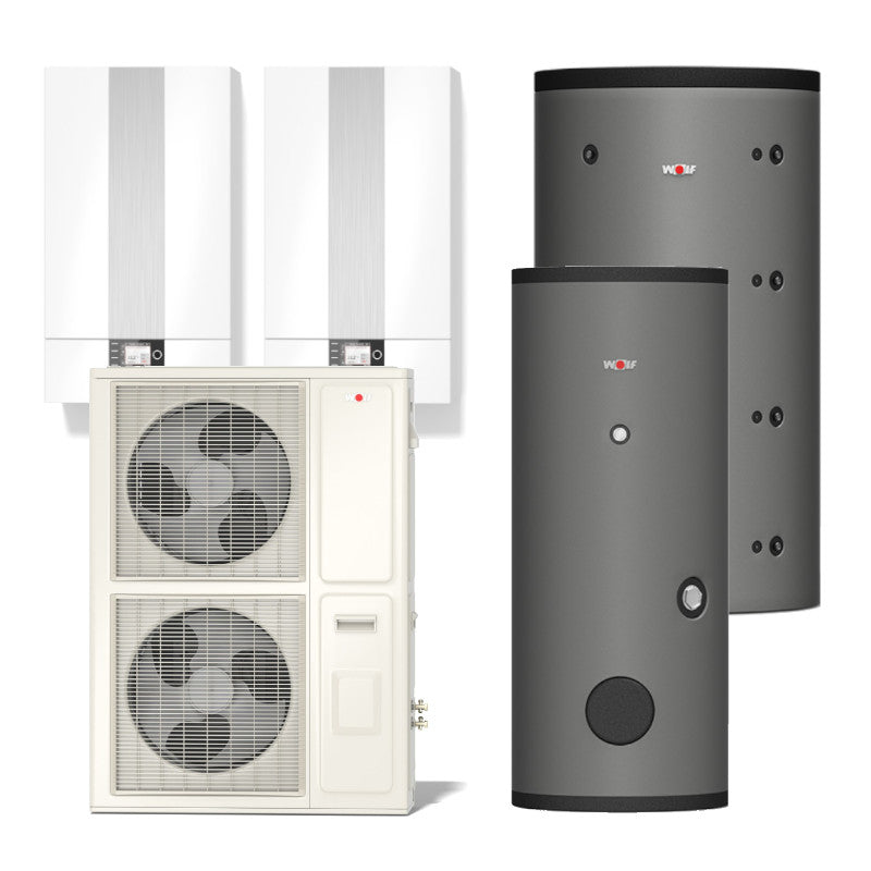 WOLF | Hybridsystem | Gas-Brennwerttherme + Wärmepumpe | Split-Set 3
