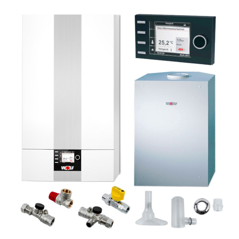 WOLF | Gasbrennwert-Heiztherme | CGB-2-24 mit Speicher | 24 kW