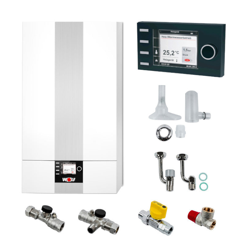 WOLF | Gasbrennwert-Kombitherme | CGB-2K-24 mit Regelung | 24 kW