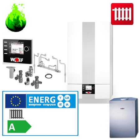Gasheizung Wolf Paket CGB-2-14 mit Speicher CSW 120 Flussiggas E Regelung BM-2 (Heizen)