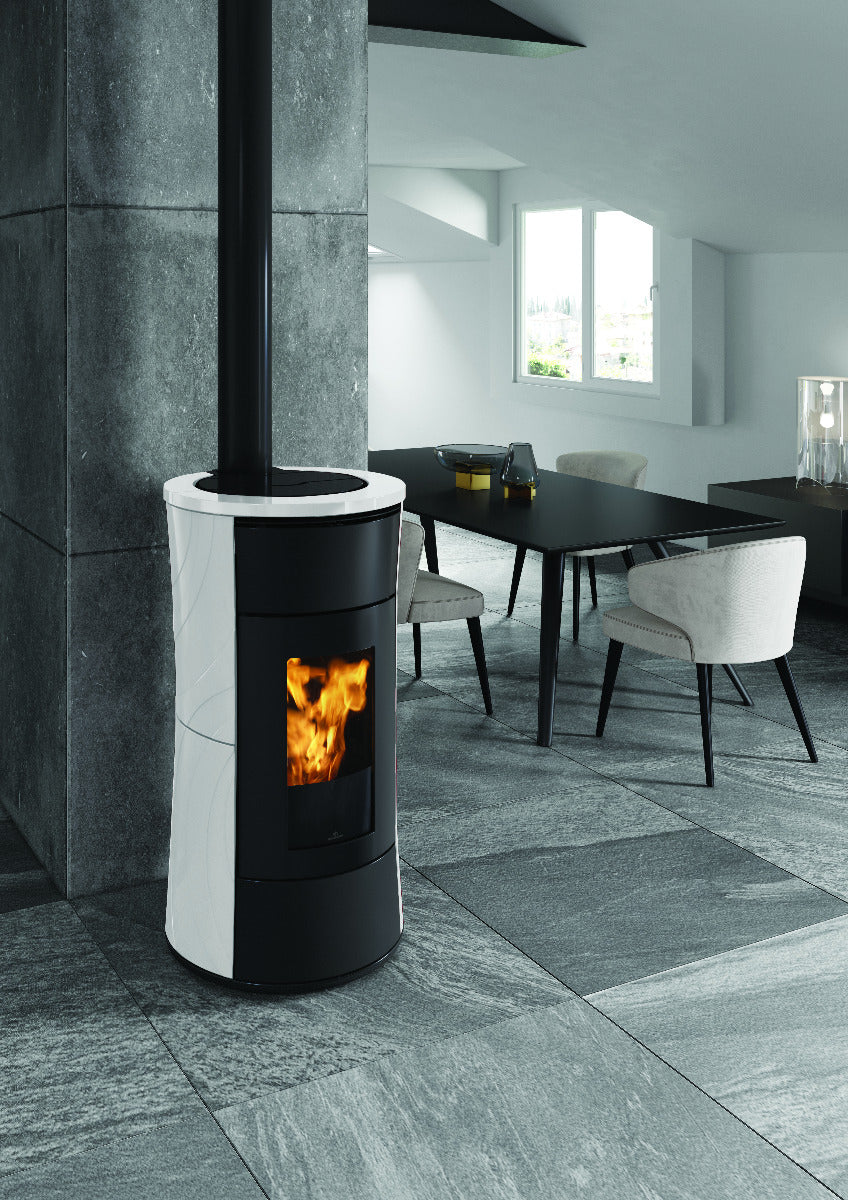 Edilkamin Cherie 9 Evo ATC Keramik weiß Ambiente