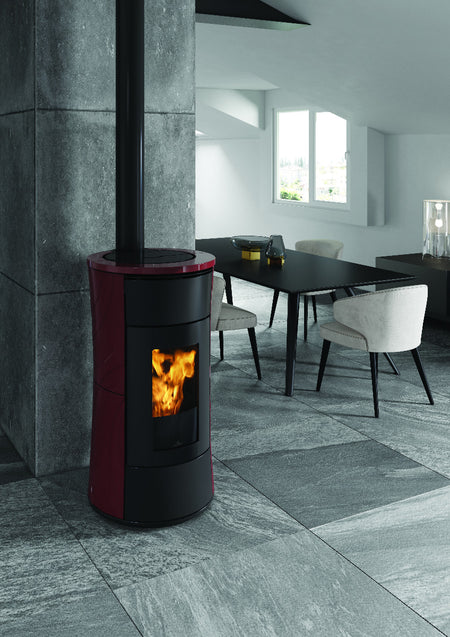 Edilkamin Cherie 11 Evo ATC Keramik bordeaux Ambiente