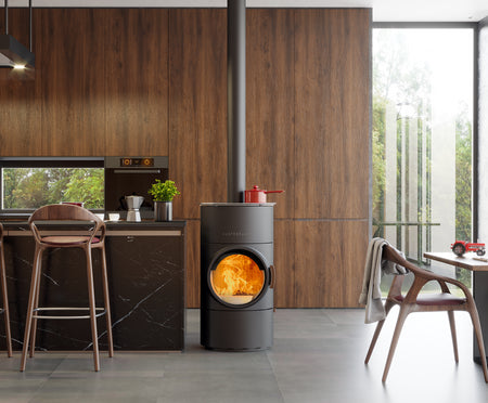 Austroflamm Kaminofen | Clou Compact Cook | Speicherverkleidung | 6 kW | Klimaworld.com