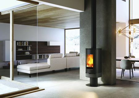 Edilkamin luftgeführter Kaminofen Code J Evo mit 8,1 kW mit Stahlkorpus in grau, Ambiente | Klimaworld.com