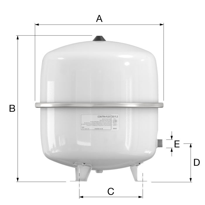 Flamco 35 Liter Membran-Druckausdehnungsgefäß für Heizung