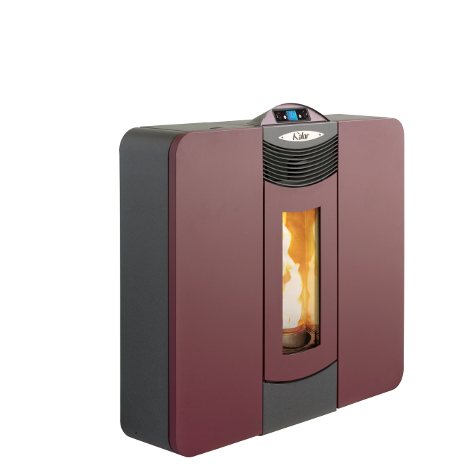 KALOR Pelletofen Quadra Line Mod. 12C bordeauxrot | klimaworld.com