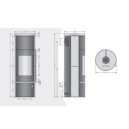ORANIER | Corso W+ Stahl Schwarz | Maße