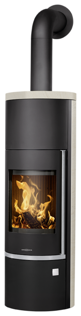 ORANIER | Corso W+ | Kaminofen | Schwarz | Dauerbrandofen | 7.0 kW | Kalkstein Cream