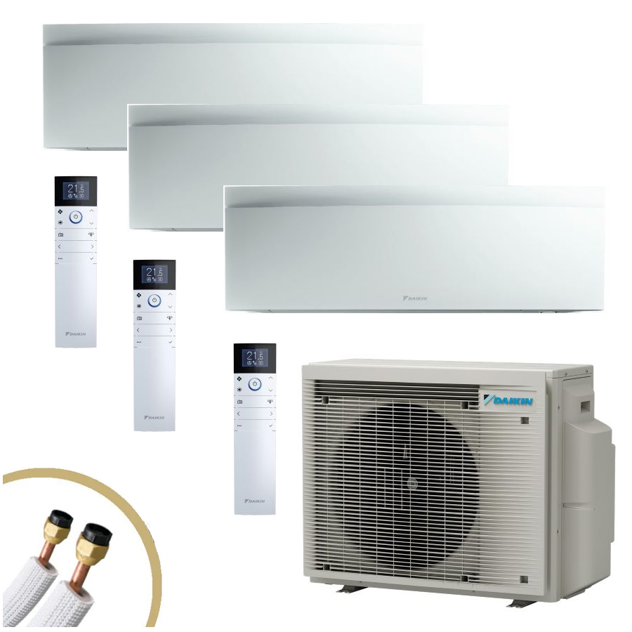 DAIKIN Emura3 Wandgeräte 3x FTXJ25AW + 3MXM52A9