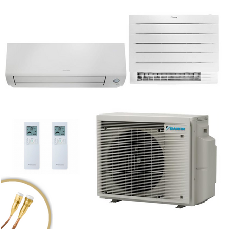 Daikin Perfera MultiSplit Komplett-Set Wand- und Truhengeräte + 2MXM50A9