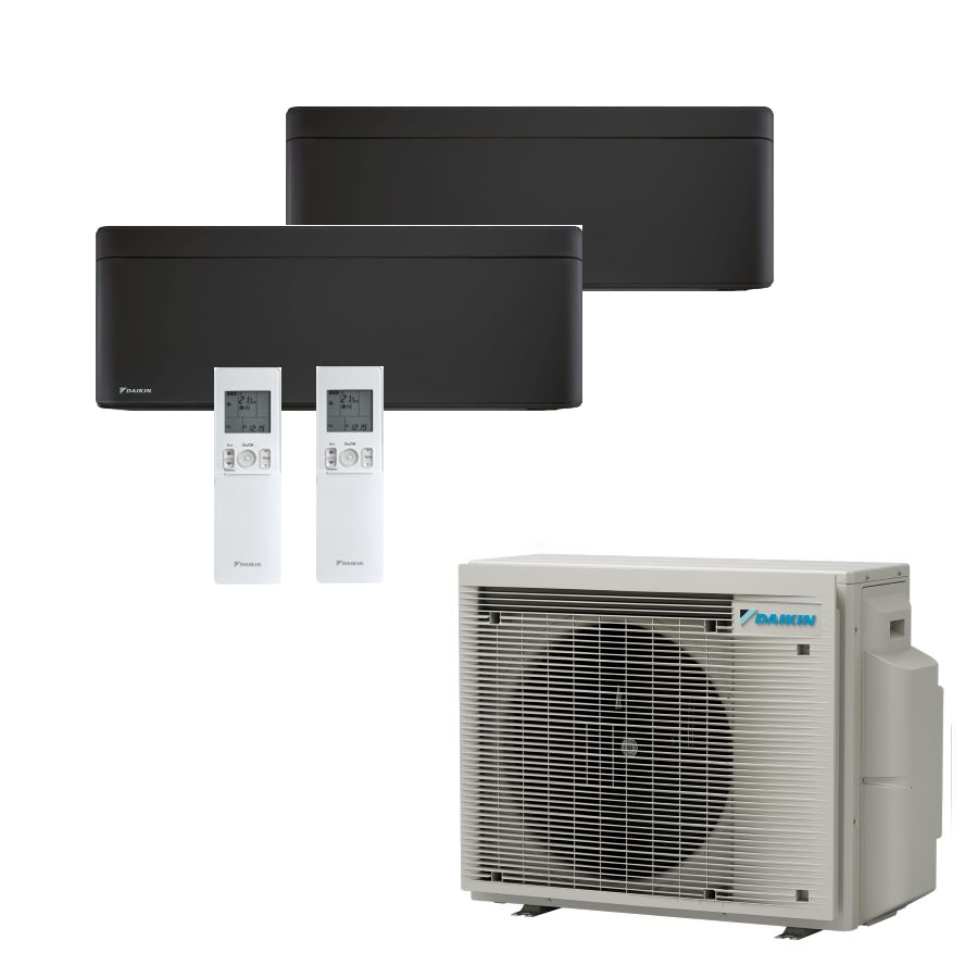 DAIKIN Stylish in Mattschwarz FTXA25CB + FTXA50CB