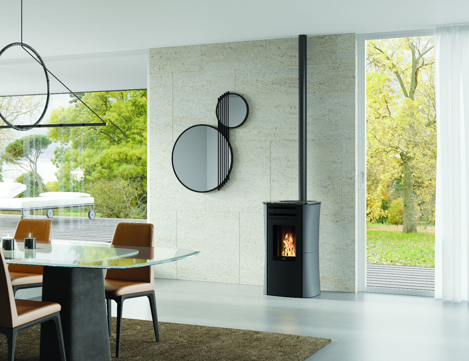 Edilkamin Pelletofen Dania AT Plus Stahl Grau Ambiente