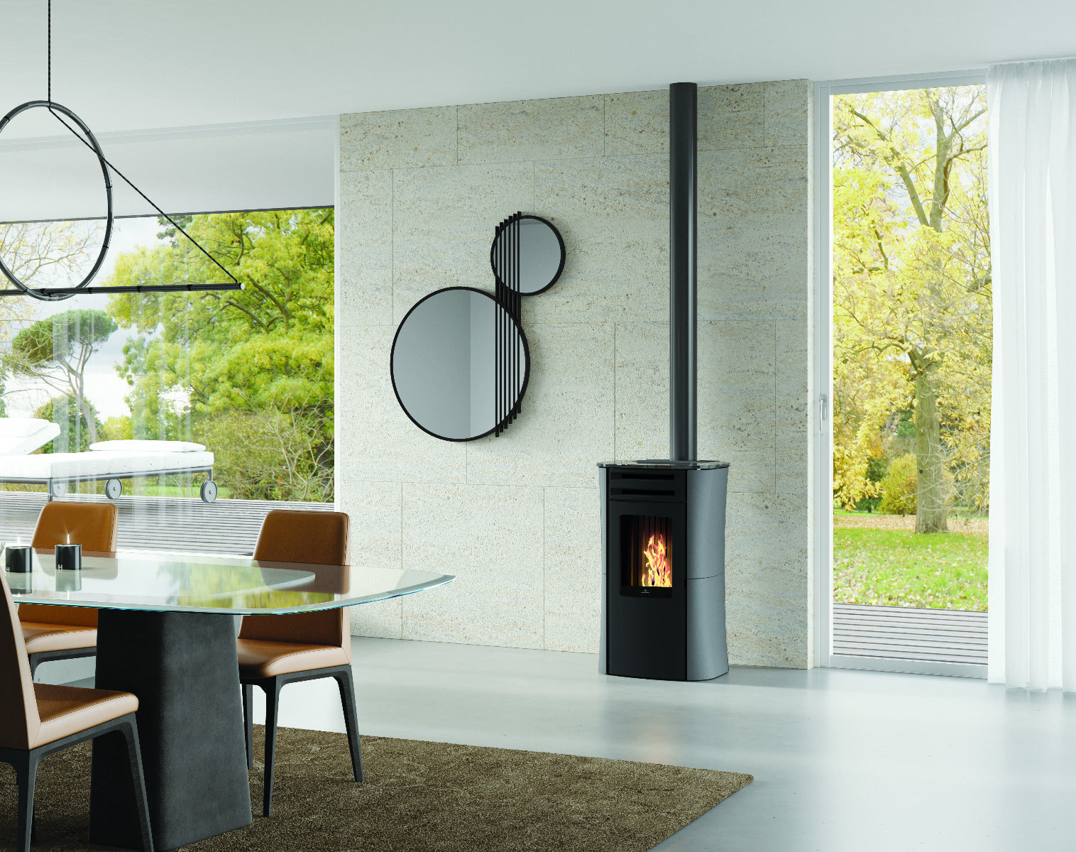 Edilkamin Pelletofen Dania Air Tight C Plus Stahl Grau