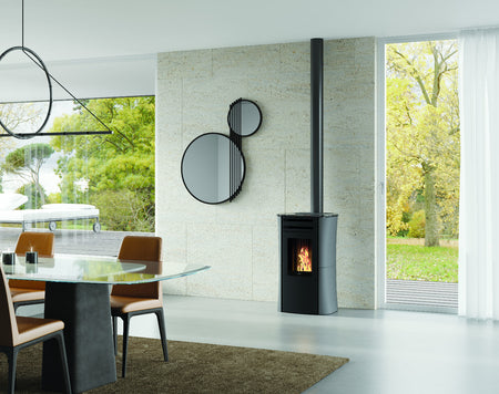 Edilkamin Pelletofen Dania Air Tight C Plus Stahl Grau