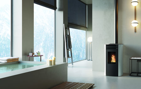 Edilkamin Pelletofen Dania Air Tight C Glas Weiß