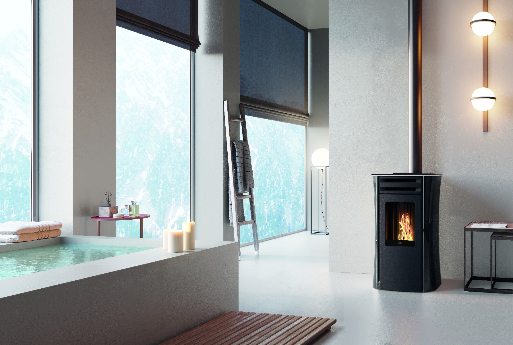 Edilkamin Pelletofen Dania Air Tight C Glas Schwarz