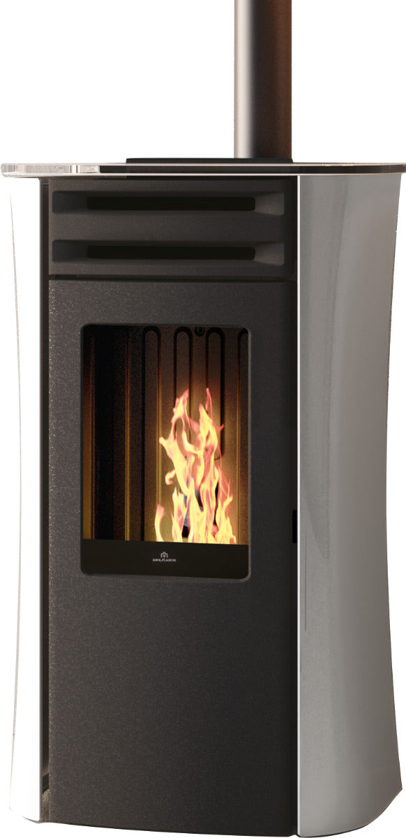 Edilkamin Pelletofen Dania Air Tight C Glas Weiß 