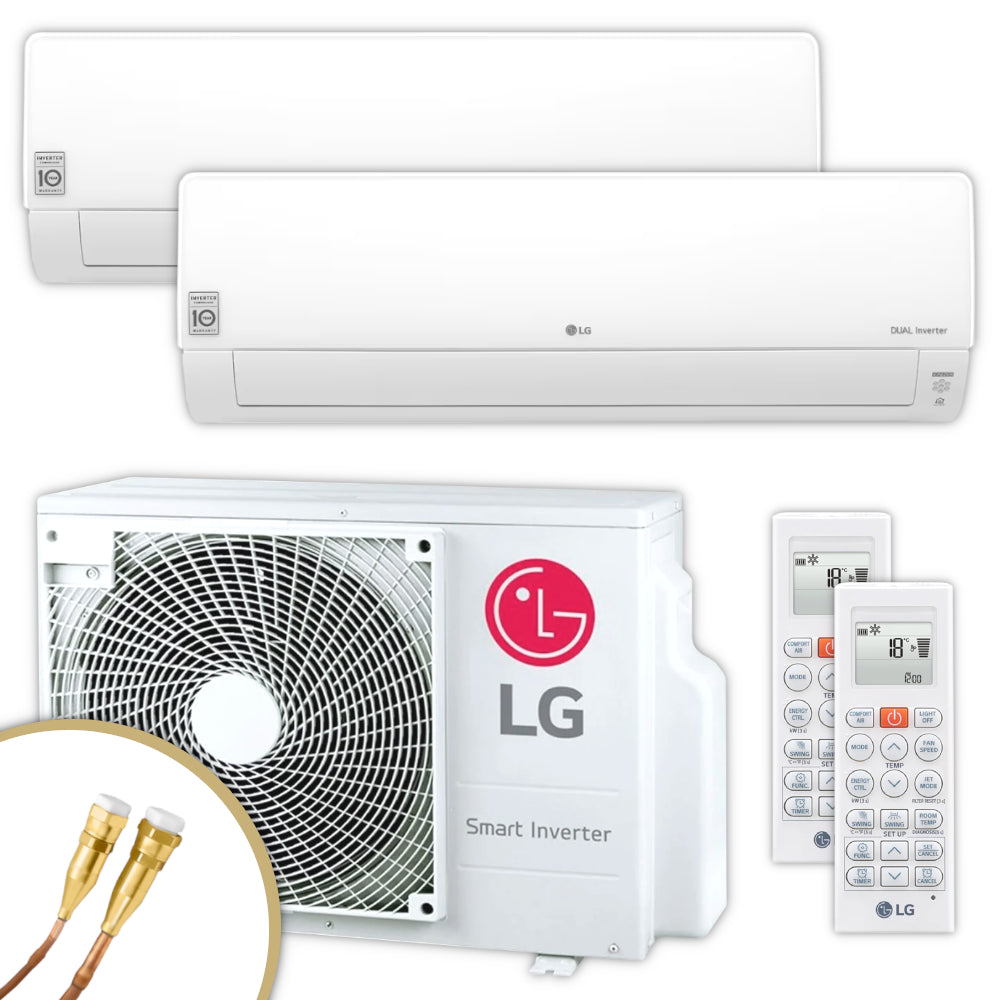 LG Multisplit Klimaanlage Set DELUXE | 2,5 kW + 2,5 kW | Quick-Connect