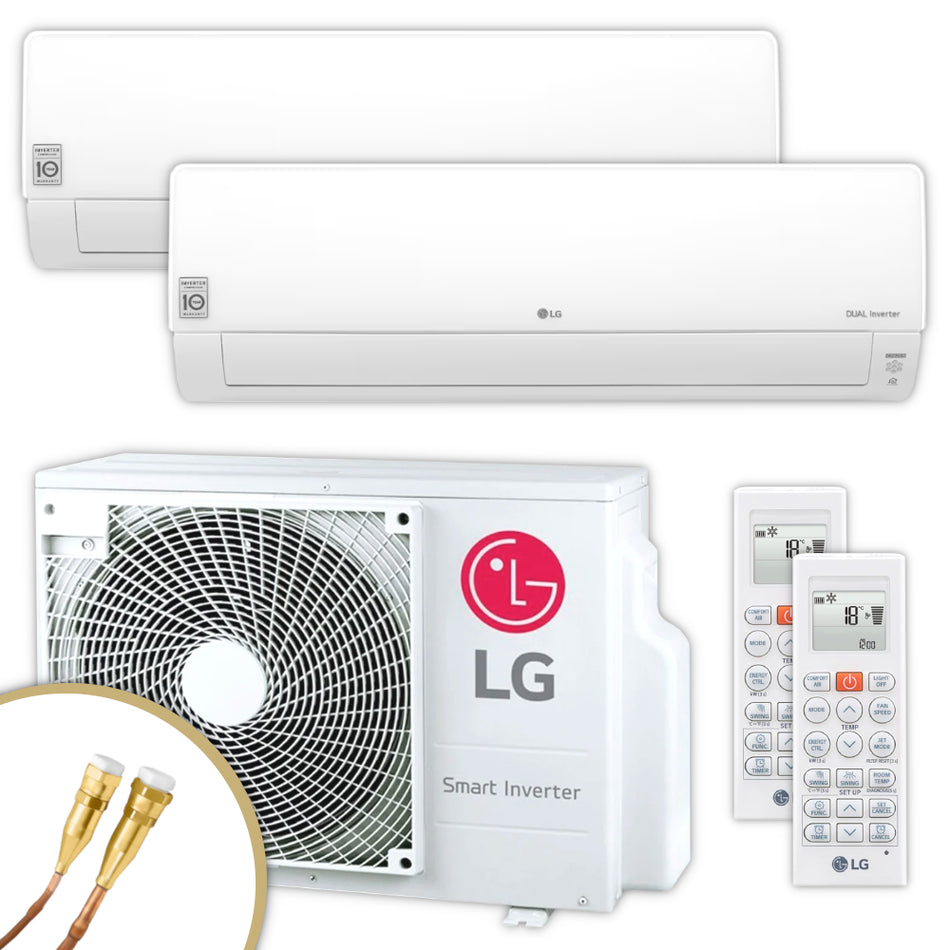 LG Multisplit Klimaanlage Set DELUXE | 2,5 kW + 3,5 kW | Quick-Connect