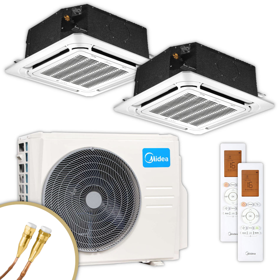MIDEA | Deckenkassetten-Set Multisplit | 2,6 kW + 3,5 kW | Quick-Connect