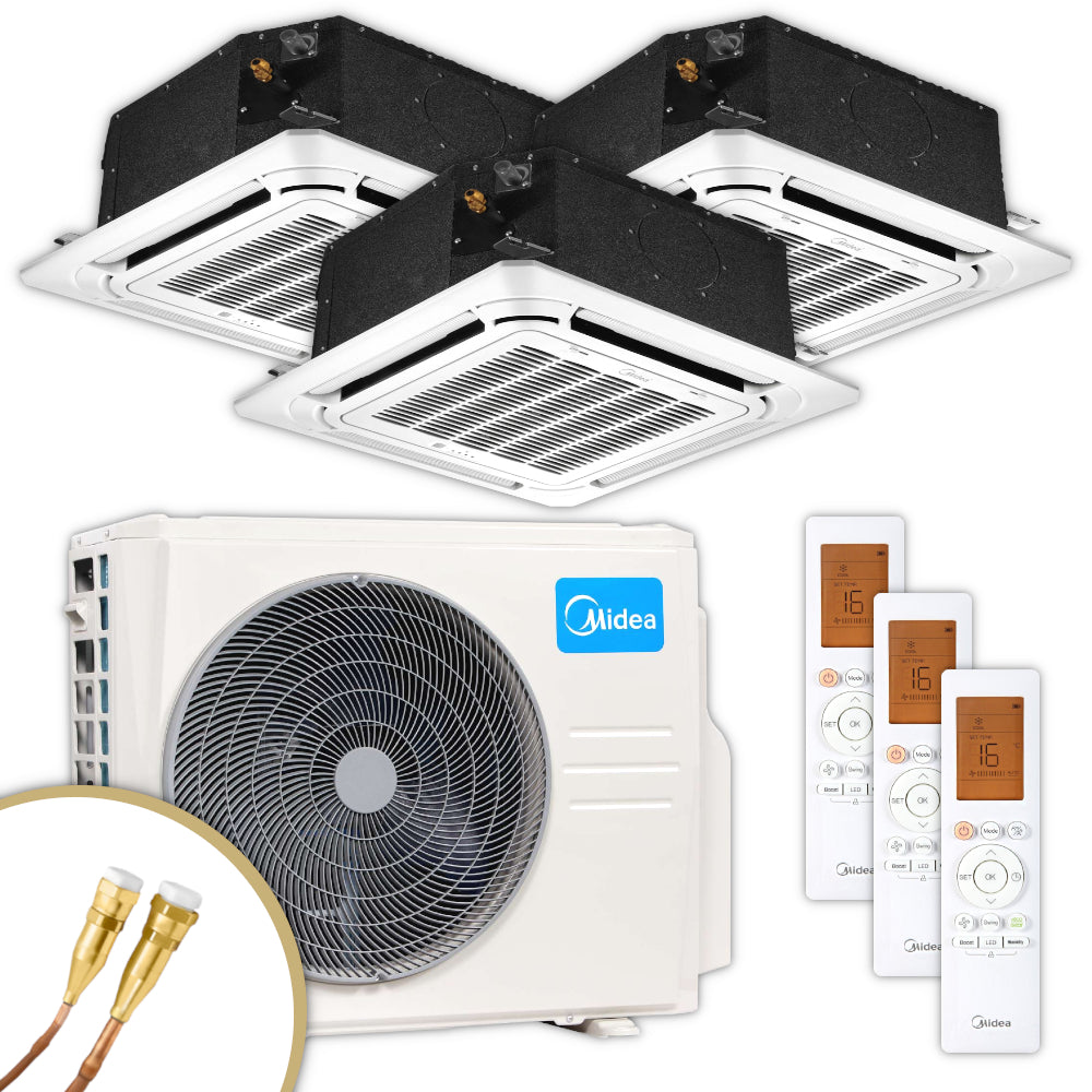 MIDEA | Deckenkassetten-Set | 2 × 2,6 kW + 3,5 kW | Quick-Connect