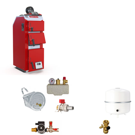 Defro Festbrennstoffkessel Optima Komfort 3,9 kW Komplettset 1 | klimaworld.com