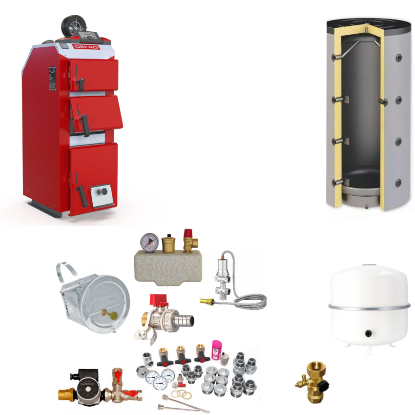 Defro Festbrennstoffkessel Optima Komfort 3,9 kW Komplettset 2 | klimaworld.com