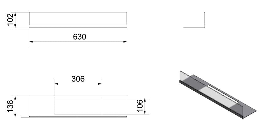 Brennerschutzglas mit Bodenplatte für Biokamin Delta2 