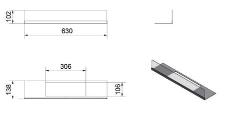 Brennerschutzglas mit Bodenplatte für Biokamin Delta2 