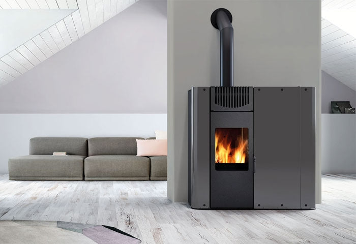 DEMY 10 kW Kombiofen Edilkamin Grau