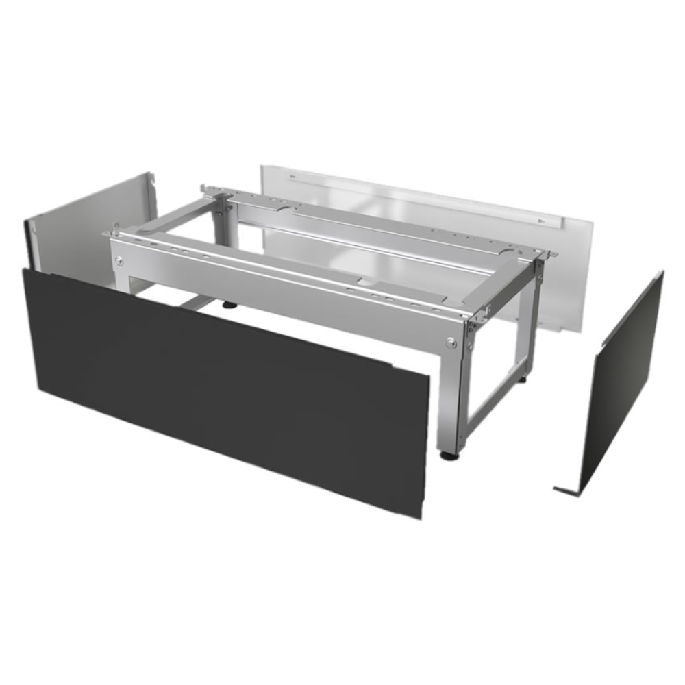 Designverkleidung von Buderus für Sockel Logatherm WLW MB AR, silber mit dunklen Blenden, stehend zerlegt | Klimaworld.com
