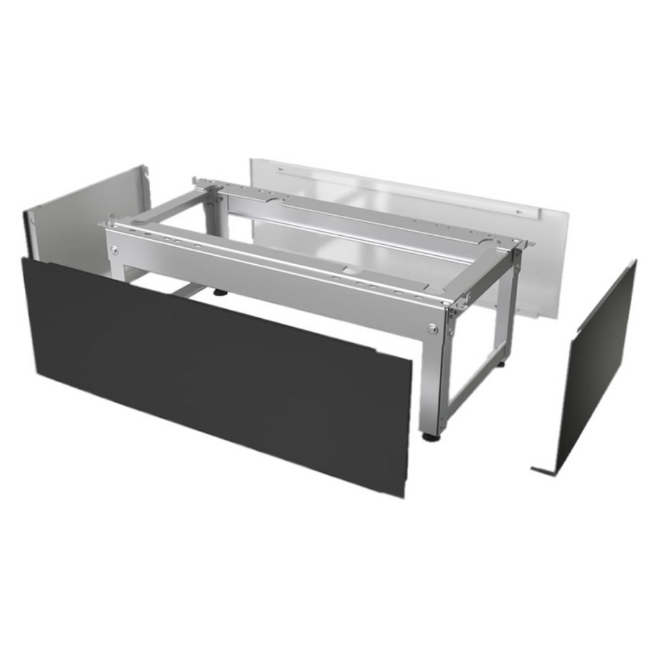 Designverkleidung von Buderus für Sockel Logatherm WLW MB AR, silber mit dunklen Blenden, stehend zerlegt | Klimaworld.com