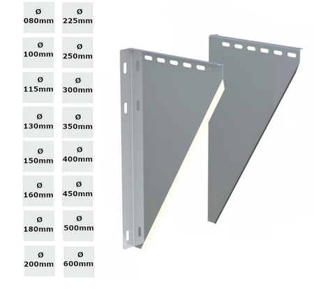 Jeremias Edelstahlschornstein Wandkonsole | für Ø 80mm-Ø 600mm 