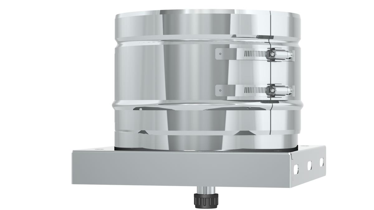 Grundplatte mit 1/2" Außennippel, Verschlusskappe und Kondensatablauf unten