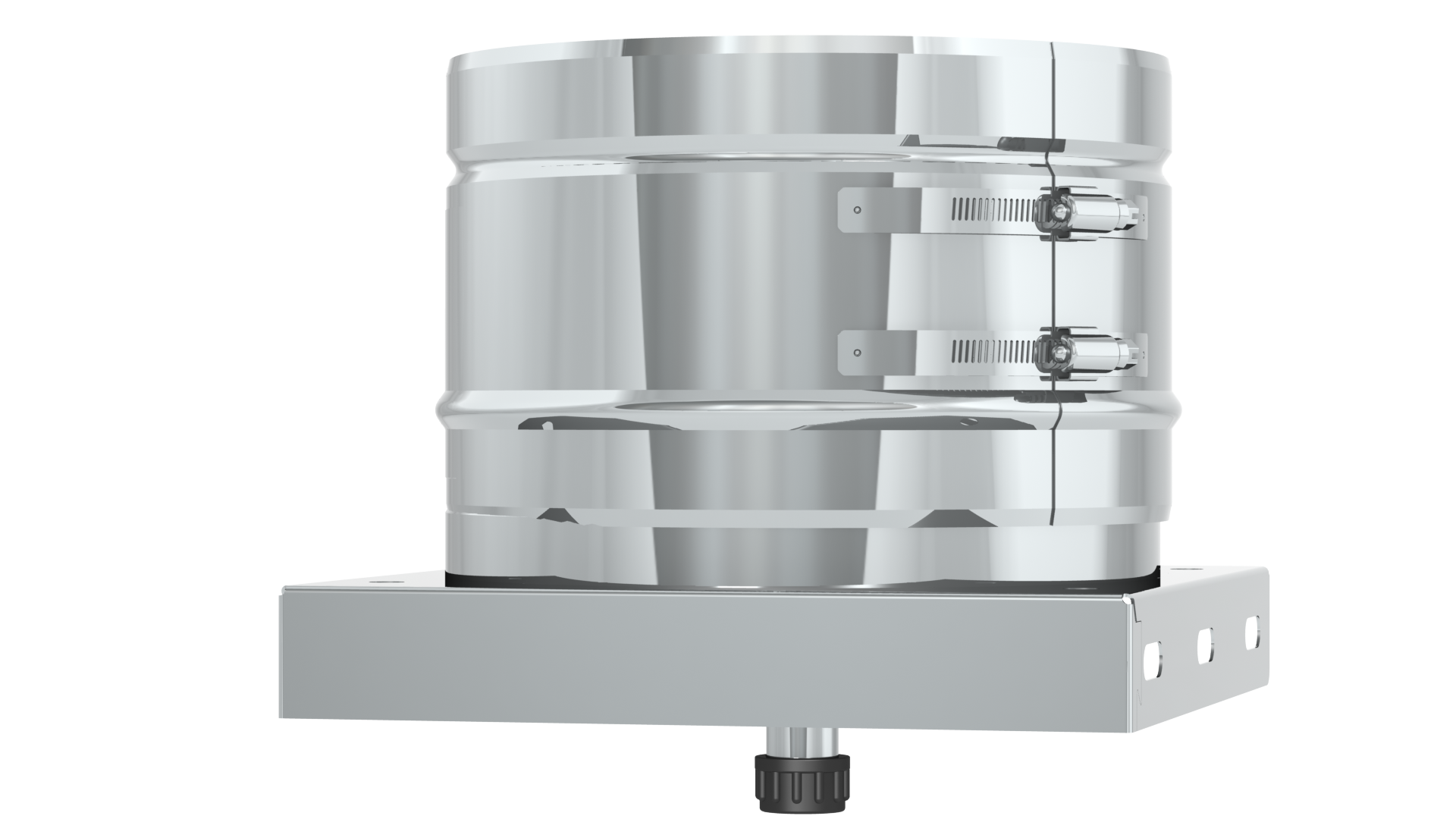 Grundplatte mit 1/2" Außennippel, Verschlusskappe und Kondensatablauf unten
