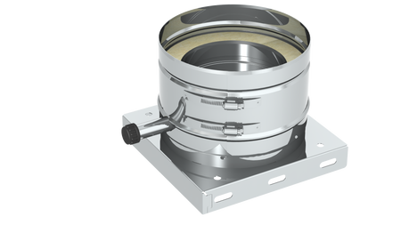 Grundplatte mit 1/2" Außennippel, Verschlusskappe und Kondensatablauf seitlich