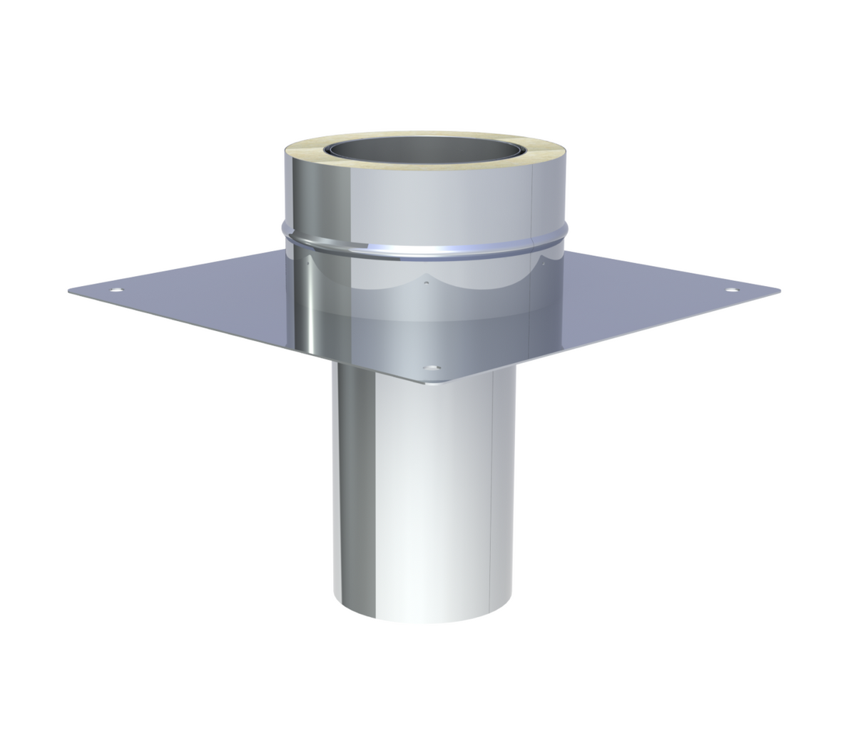 Jeremias Grundplatte für Kaminerhöhung | Einschub L=250 mm | Ø 080 mm