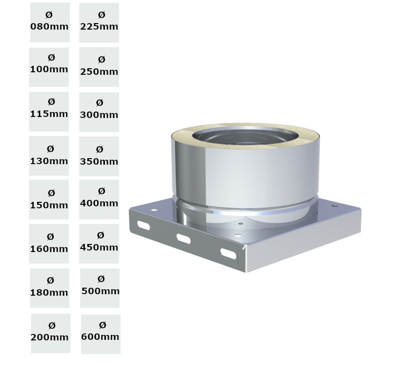 Jeremias doppelwandige Schornsteingrundplatte geschlossen | Ø wählbar