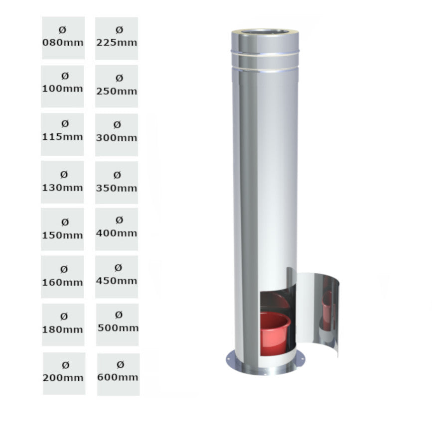 Jeremias Teleskopstütze 610-1190 mm + Teleskopkopf | Edelstahl | Øwählbar