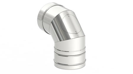 Revisionswinkel 90° mit "Design" Deckel für Festbrennstoffe Rückansicht