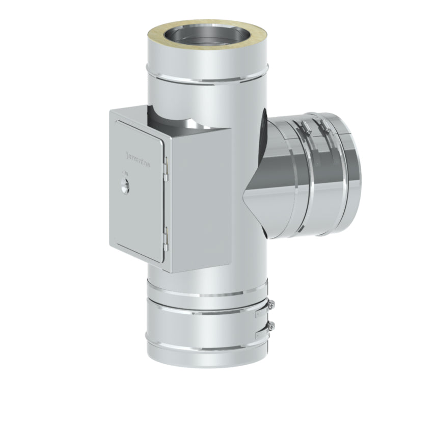 Jeremias T-Anschluss 87° mit Reinigung gegenüberliegend