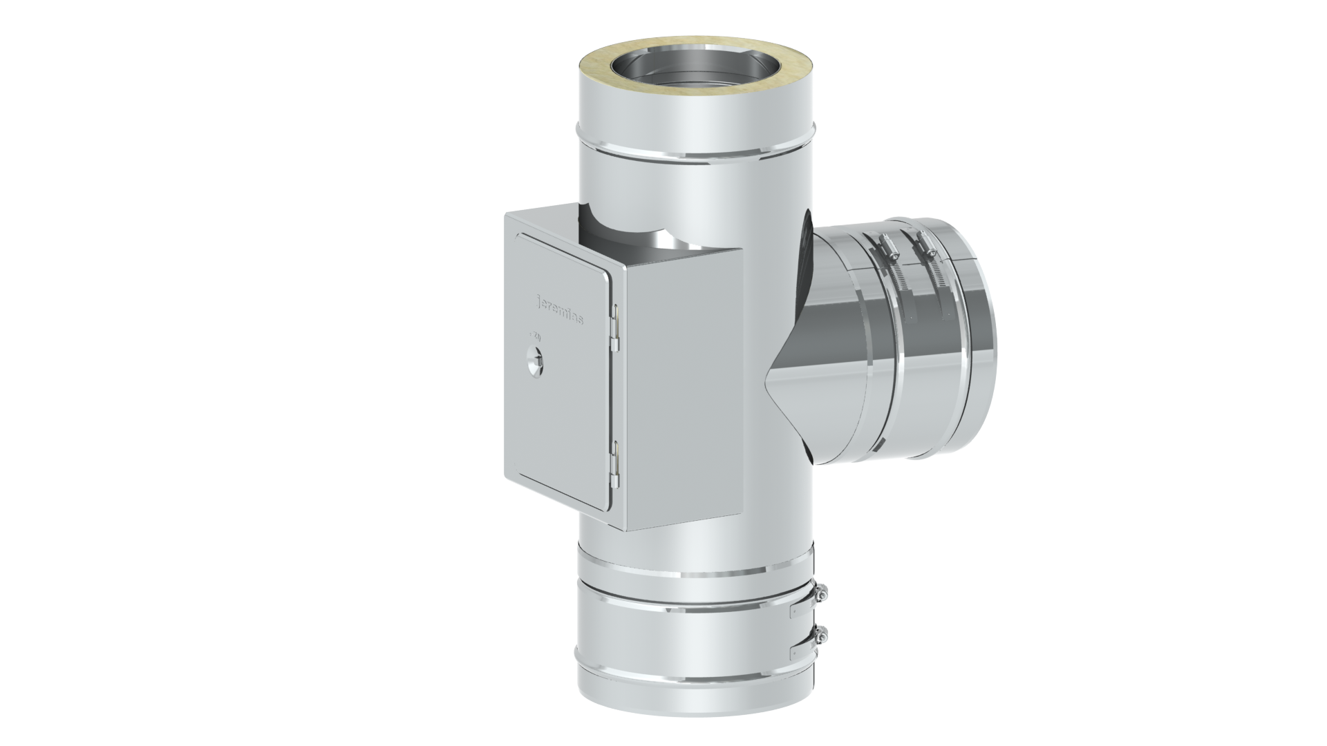 T-Anschluss 87° mit Reinigung gegenüberliegend (gleiche Höhe) 