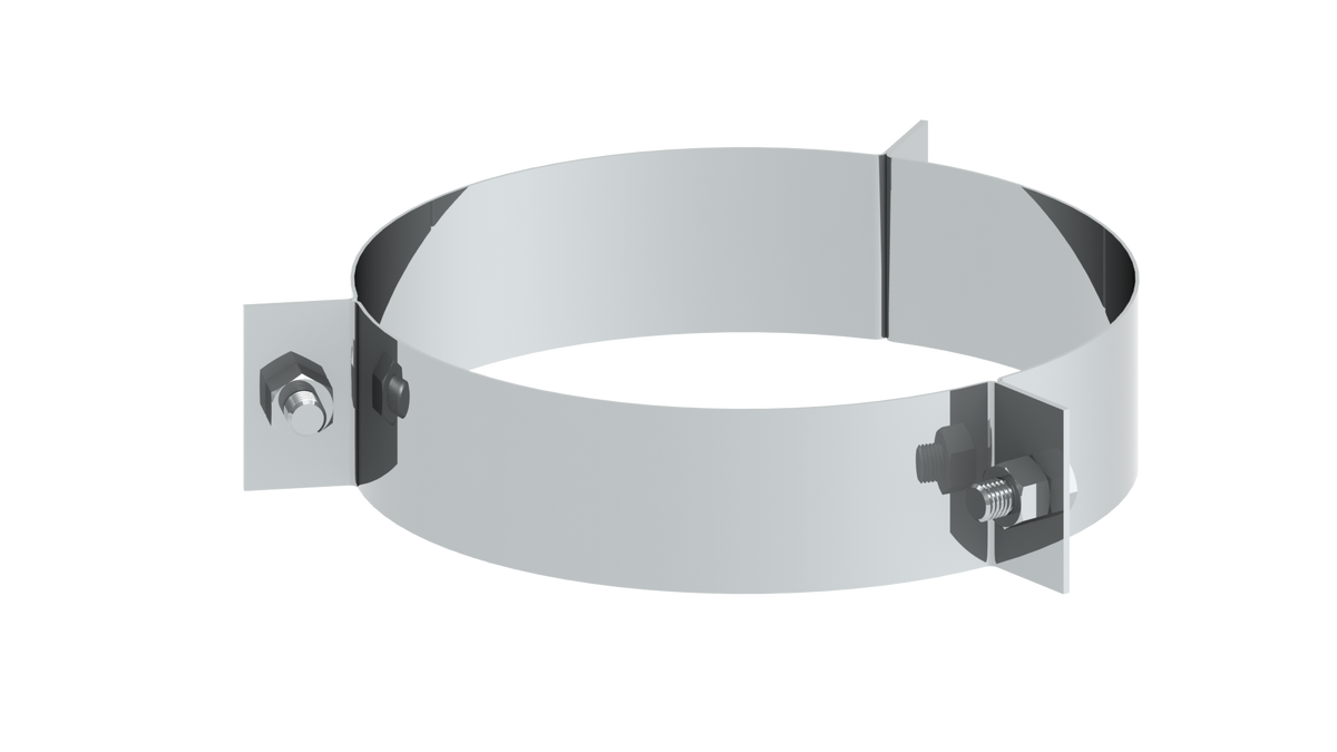 3-Punkt-Abspannschelle für Edelstahlschornstein