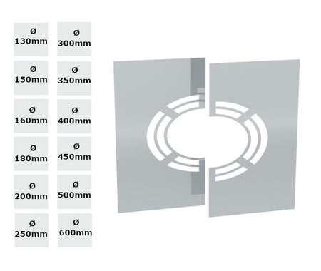 Jeremias Deckenblende für Hinterlüftung | 1°-65° | zweiteilig | Ø wählbar 