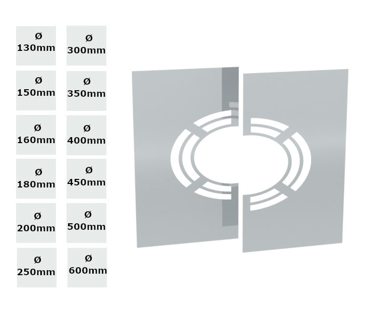 Jeremias Deckenblende für Hinterlüftung | 1°-65° | zweiteilig | Ø wählbar 