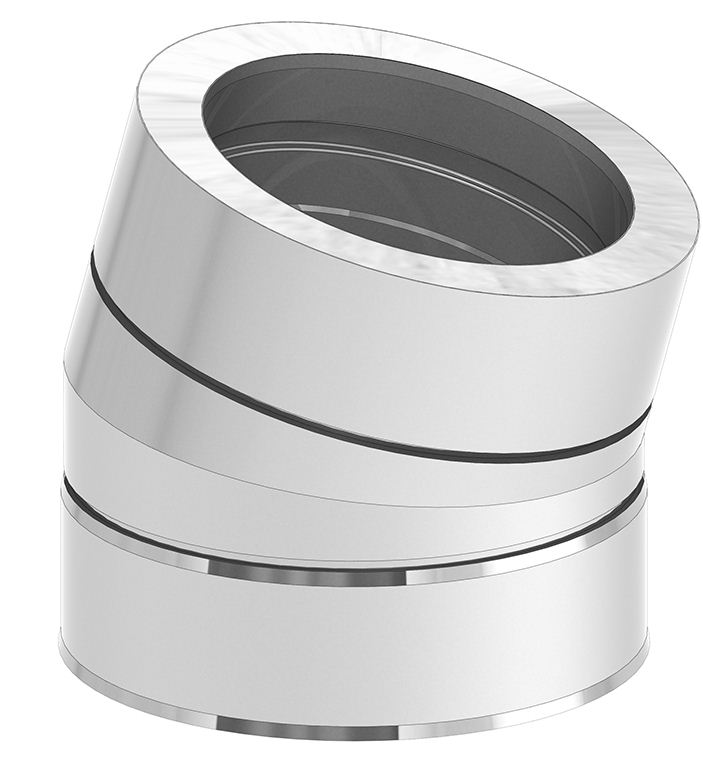 Winkel15° Jeremias für Edelstahlschornstee