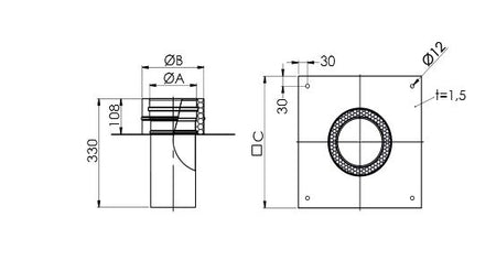 Grundplatte für Kaminerhöhung Schornsteinverlängerung 250mm