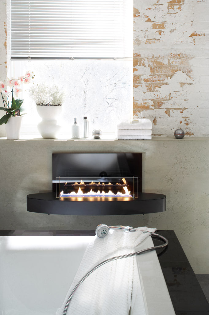 ebios-fire Wandkamin Elipse Wall - Milieu Mattschwarz