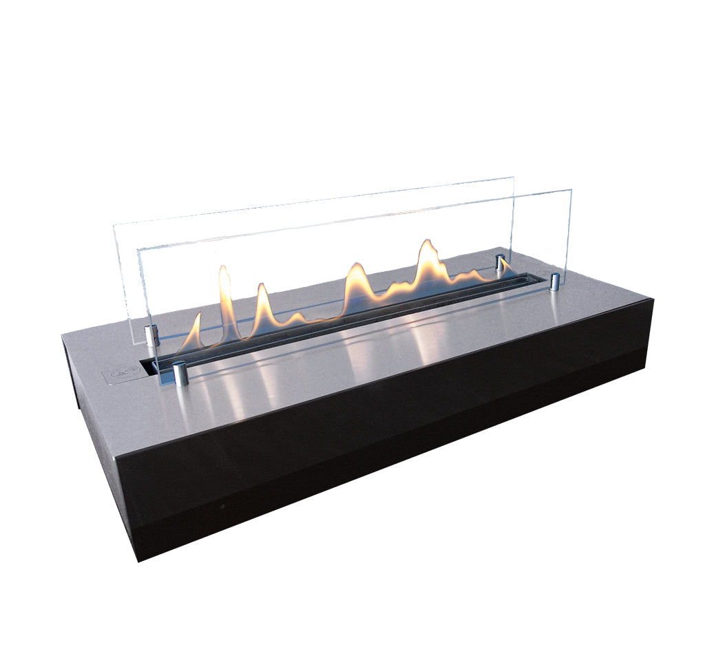 ebios-fire Tischkamin Quadra Base - Edelstahl gebürstet