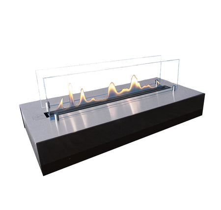 ebios-fire Tischkamin Quadra Base - Edelstahl gebürstet